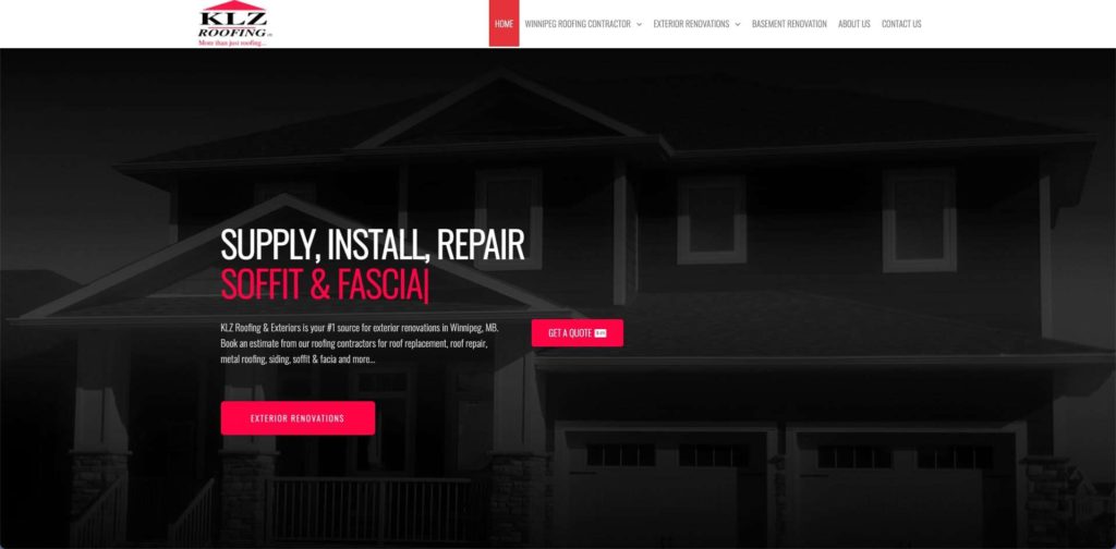 KLZ Roofing, Siding & Exterior Renovations' Homepage