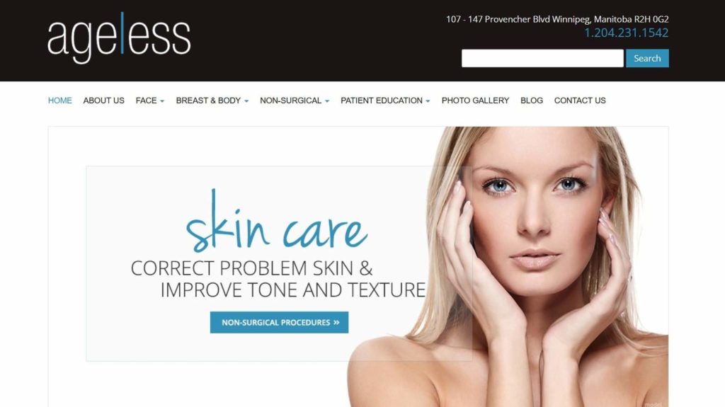 Ageless Cosmetic Centre's Homepage